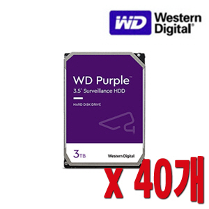 [HDD-3TB] [웨스턴디지털 퍼플 Purple] 하드디스크 - 3년무상AS 3000GB 3테라 3TB HDD -- 40개 묶음할인상품 [100% 재고보유/당일발송/방문수령가능]